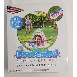 Stars & Stripes Backyard Spraying Water Slide 14'+ Long Splash Pad Inflatable